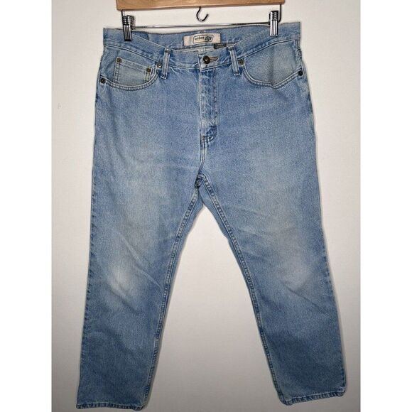 Y2K Denim Skater Streetwear Loose Fit Straight Leg Jeans Men's 34x30 Baggy - Picture 1 of 8